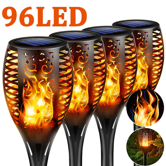 Lampada Solare Effetto Fiamma 96 LED – Atmosfera Magica in Giardino